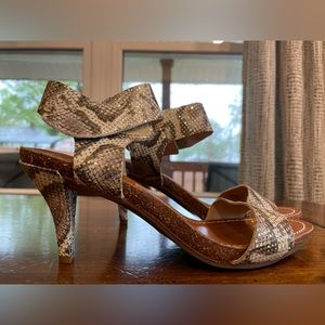 Vince Camuto Snake Print Metallic Heels